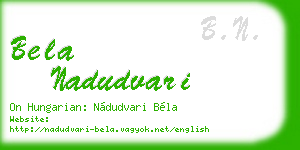 bela nadudvari business card